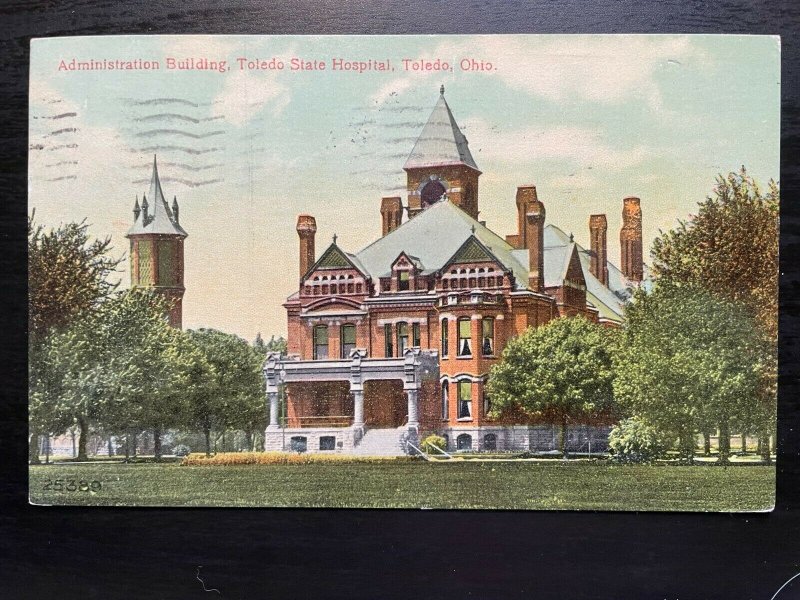 Vintage Postcard 1909 Administration Building Toledo State Hospital Toledo Ohio