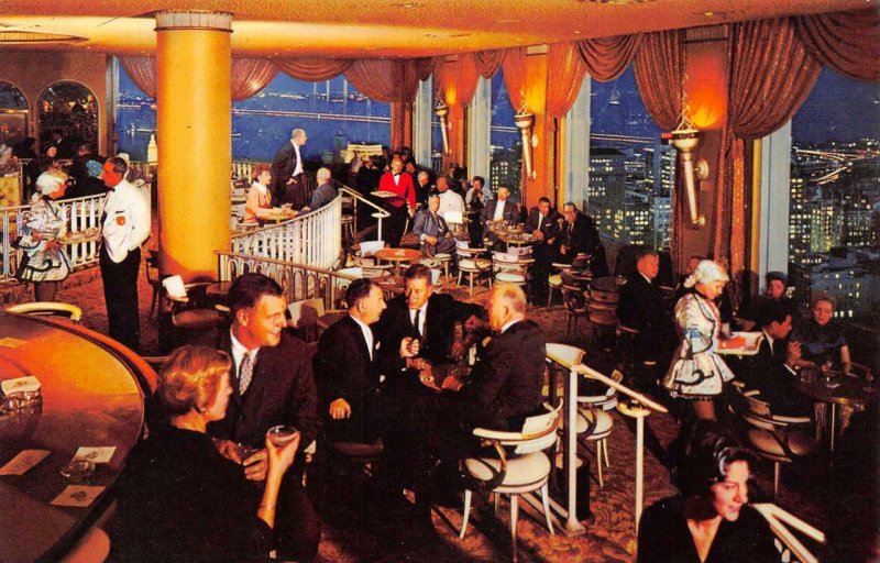 FAIRMONT HOTEL Nob Hill San Francisco Cocktail Lounge c1950s Vintage Postcard