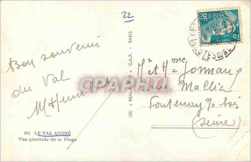 Old Postcard Le Val Andre General view of the Beach