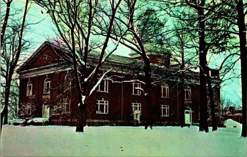 Phelps-Stokes Chapel Winter Snow Scene Berea College KY UNP Vtg Chrome Postcard 