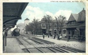 Depot, Watseka, Il, Illinois, USA Train Railroad Station Depot 1935 creases r...