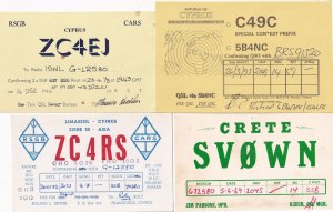 Cyprus Crete Greece 4x Amateur Radio QSL Card s