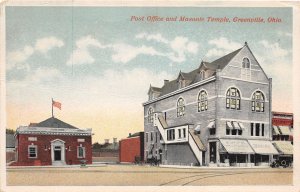 J71/ Greenville Ohio Postcard c1910 Post Office Masonic Temple  139