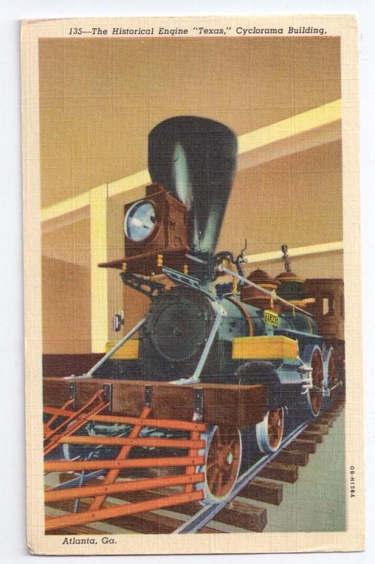 Steam Engine Texas Cyclorama Grant Park Atlanta GA Postcard