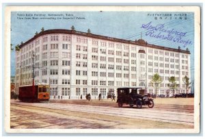 c1920s Tokio Kaijo Building Marunouchi Tokio Moat Imperial Palace Japan Postcard