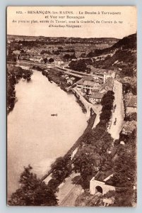 Besançon-les-Bains France Postcard Le Doubs à Tarragnoz Tunnel Citadelle 1921