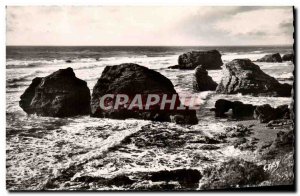 Modern Postcard La Grande Cote Sion Sur L & # 39Ocean Wild Coast Rocks