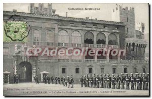Postcard Old Palace MONACO Price Carabinters Guard of honor