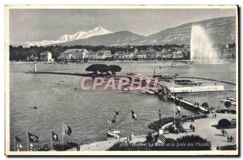 Old Postcard Geneve La Rade and Jetee des Paquis