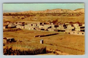Santa Fe NM- New Mexico, Tesuque Pueblo, Chrome Postcard