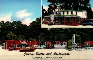 South Carolina Florence Colony Motel and Restaurant 1974