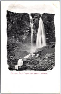 VINTAGE POSTCARD THE TWIN FALLS AT YOHO VALLEY ROCKIE MOUNTAINS COLORADO