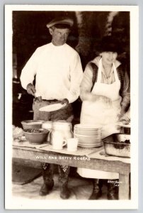 Will Rogers And Betty Rogers RPPC Gray Photo c1940s Postcard V29