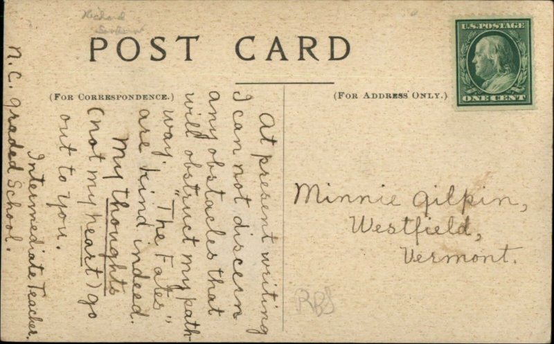 Newport Centre VT RR Train Station Depot c1910 Postcard