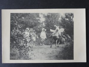 Children Playing FAIRY DANCE in Garden c1930's RP Postcard