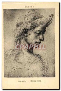 Old Postcard Oxford Michelangelo Tete De Femme