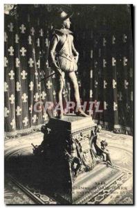 Old Postcard Chateau de Dampierre The statue & # 39argent of Louis XIII by Rude