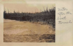 Real Photo Postcard Water After The Boat Turned Crooked River in Michigan~118023