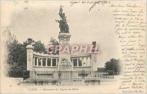 Old Postcard Lyon Monument legions of Rhone (map 1900)