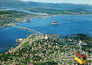 Norway - Fjellheisen, Aerial View of Town & Cable Way