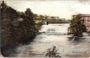 Postcard BRIDGE SCENE Seneca Falls New York NY AI3247