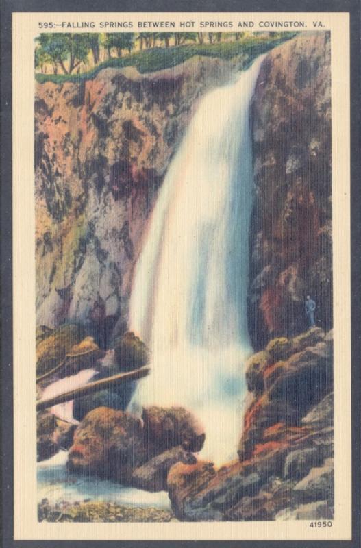 Virginia colour PC Falling Springs Hot Springs Covington unused