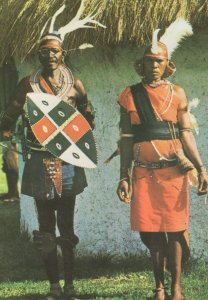 Lovers In Kikuyu Kenya African Costume Dancing Postcard