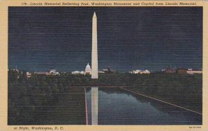 Washington DC Lincoln Memorial Reflecting Pool Washington Monument And Capito...