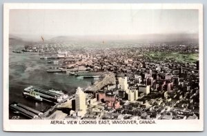 RPPC Aerial View Looking East Vancouver British Columbia BC Canada Postcard K4