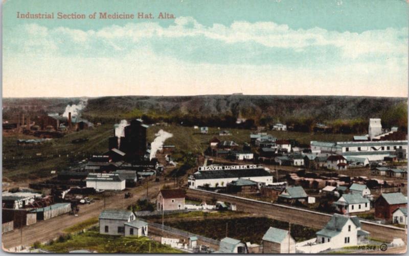 Industrial Section Medicine Hat Alberta AB Beaver Lumber Unused Postcard E24