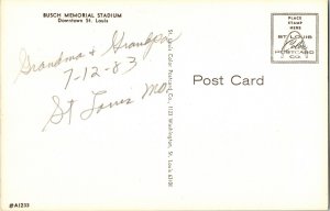 Busch Memorial Stadium Downtown St. Louis 63101 Postcard Mo Panoramic