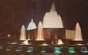 Vintage Postcard United State Capitol at Night Washington D.C. District Columbia