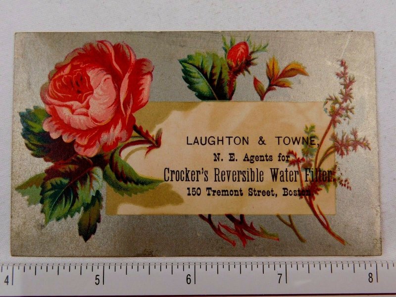 1870s-1880s Laughton & Towne Crocker's Reversible Water Filter Pink Rose F55