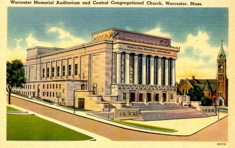 MA - Worcester. Memorial Auditorium & Central Congregational Church