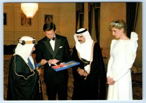 Amir of Bahrain & Prince Charles Prince Sh. Hamed Princess Diana 4x6 Postcard