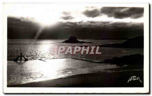 Old Postcard Saint Malo Salell Sunset on the Islands