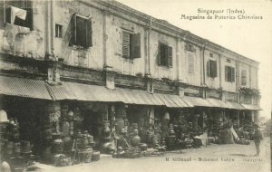 PC CPA SINGAPORE, MAGASINS DE POTERIES CHINOISES, Vintage Postcard (b18734)