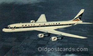 Delta Air Lines Douglas DC-8 Fanjet Airplane, Airport Unused 