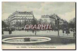 Old Postcard Paris Le Rond Point des Champs Elysées