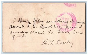 c1880's HT Conley Davenport Iowa IA Ansley Nebraska NE Antique Postal Card