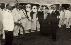 Netherlands Fire Fighters Uniforms Hose Helmets - Insepction? RPPC Postcard