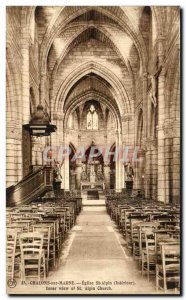 Old Postcard Chalons Sur Marne Church St Alpine Interior