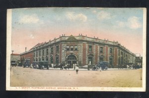 BROOKLYN NEW YORK NY LONG ISLAND RAILROAD DEPOT TRAIN STATION POSTCARD