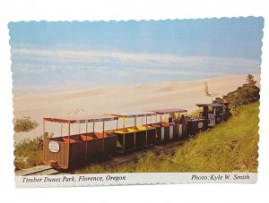 Timber Dunes Park Florence Oregon Dunes Pacific Train Miniature Railway Postcard