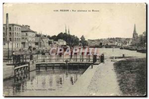 Old Postcard Redon Vue Generale Sailboat Boat Basin Lock