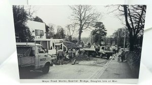 Vintage Postcard Major Roadworks Quarter Bridge Douglas 1987  Isle of Man IOM