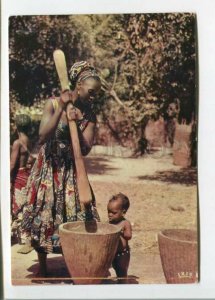 470806 Africa in pictures Crushing of mil Old photo postcard