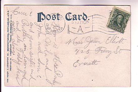 Methodist Church, Massachusetts, Used 1907 Flag Cancel