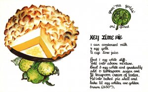 Vintage Postcard 1950's Key Lime Pie Recipe Original Gran'Ma Golds Delicacy Food