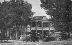 J15/ Roswell New Mexico Postcard c1910 The Gilkeson Hotel Wagons 220